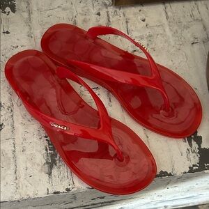 Coach Women's Vibrant Red Sandals